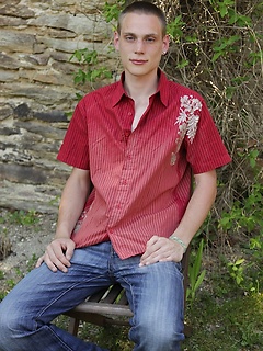 Cute twink Franky busts a big nut outdoors. by BF Collection by BF Collection image #1