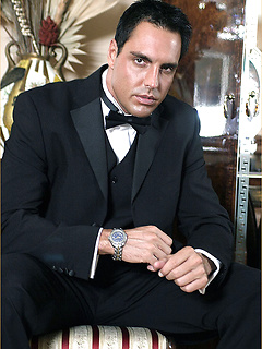 Marcello takes off his black suit and fills a condom with warm cum for one lucky fan by With Marcello by With Marcello image #1