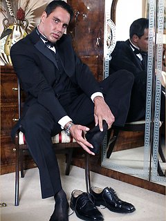 Marcello takes off his black suit and fills a condom with warm cum for one lucky fan by With Marcello by With Marcello image #5
