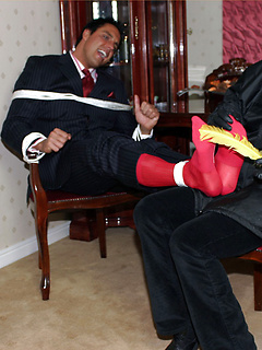 Masked intruder ties Marcello up and tickles his sexy big feet by With Marcello by With Marcello image #7