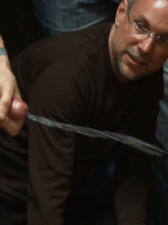 Blond Muscle stud blindfolded, flogged, humiliated and fucked by Bound in Public by Bound in Public image #4