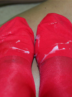 Marcello just loves the feel of a mans sheer socks on his wet tongue