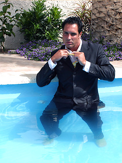 After a hard day at the office, Marcello couldn't wait to have a dip in the pool and have a great wank by With Marcello by With Marcello image #4