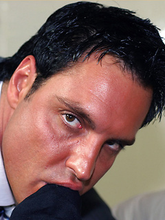 After a hard day at the office, Marcello shoots his load all over a co-workers sexy black socks