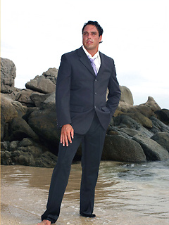 Marcello wearing a soaking wet business suit wanking on the rocks by With Marcello by With Marcello image #2
