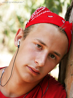 Uncut twink in nature
