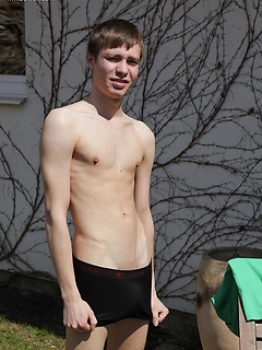 Gorgeous twink Andreas busts hit nut outdoors. by BF Collection by BF Collection image #7