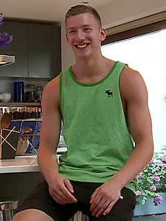 Tall Uncut Footballer Andrew with Blond Hair Everywhere - Enjoy This Straight Hunks Flirtatious Shoot!