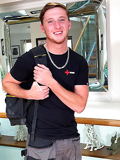 Young Straight Electrician Wanks his Rock Hard Uncut Cock & Cums Using his Tools! by English Lads by English Lads image #1