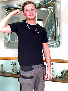 Young Straight Electrician Wanks his Rock Hard Uncut Cock & Cums Using his Tools! by English Lads by English Lads image #3