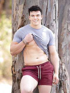 Hunky gay bodybuilder Clark Reid flashes his ass outdoors before posing naked by SeanCody by SeanCody image #4