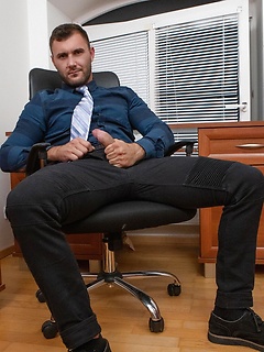 Submissive twink Tom Bacan gets dominated & fucked by his gay boss Daren D by Bromo by Bromo image #2