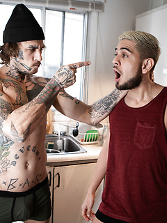 Gay blonde Alex Montenegro has kinky kitchen sex with his muscular roommate by Bromo by Bromo image #4
