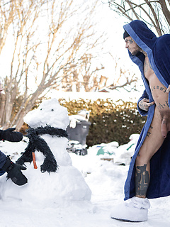 Gay snowman Bo Sinn fucking twink Benjamin Blue in the ass from behind by Bromo by Bromo image #7