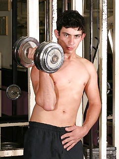 Gay brunette Gibson shows his hard dick & nice booty while lifting weights by Jalif Studio by Jalif Studio image #2