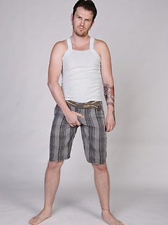 Tattooed gay man Luke Cross shows his naked body and hard dick by Jalif Studio by Jalif Studio image #1