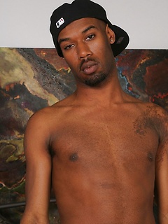 Handsome gay Cuban hottie Santos goes topless and plays with his BBC by Jalif Studio by Jalif Studio image #9