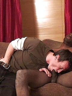Caucasian gay nympho blowing and humping John Bridge's huge black dick by Jalif Studio by Jalif Studio image #3
