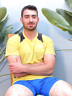 Hairy Young Muscular Hunk Wanks his Big Uncut Cock & Shoots Cum all over his Shorts! by English Lads by English Lads image #1