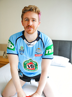 Aussie Tomas Kyle strips out of his footy gear by Bentley Race by Bentley Race image #4