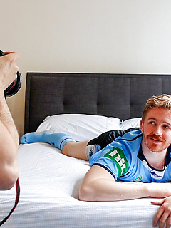 Aussie Tomas Kyle strips out of his footy gear by Bentley Race by Bentley Race image #12