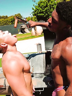 Amateur twinks blow and fuck each other's dicks in an interracial gay orgy by Nextdoor Buddies by Nextdoor Buddies image #10