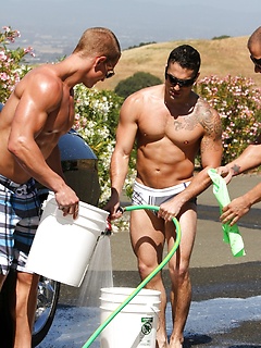 Muscular gay hunks have wild groupsex with well-endowed carwash boys by Nextdoor Buddies by Nextdoor Buddies image #7