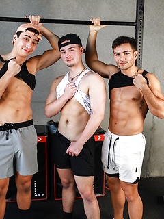 Gay athletes Masyn Thorne, Cameron Neuton & Damian Night fuck hard at the gym by Nextdoor Buddies by Nextdoor Buddies image #8