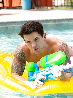 Gay boys Carter Woods & Dakota Payne lose their water guns & fuck poolside by Nextdoor Buddies by Nextdoor Buddies image #3