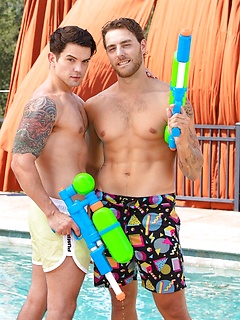 Gay boys Carter Woods & Dakota Payne lose their water guns & fuck poolside by Nextdoor Buddies by Nextdoor Buddies image #4