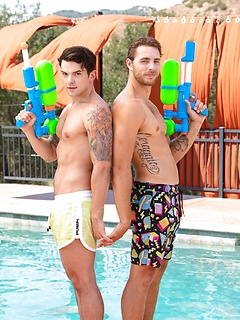 Gay boys Carter Woods & Dakota Payne lose their water guns & fuck poolside by Nextdoor Buddies by Nextdoor Buddies image #5