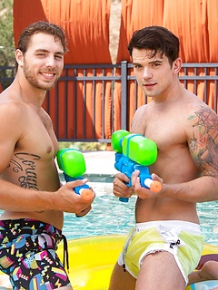 Gay boys Carter Woods & Dakota Payne lose their water guns & fuck poolside by Nextdoor Buddies by Nextdoor Buddies image #6