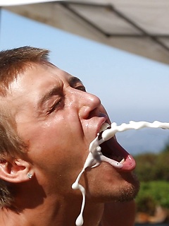 Amateur gay hunks jerk off and have anal sex in a wild outdoor orgy by Nextdoor Buddies by Nextdoor Buddies image #1