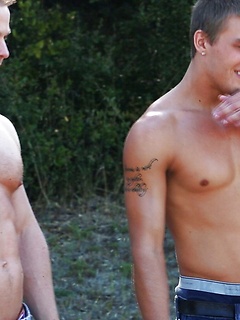 Amateur gay hunks jerk off and have anal sex in a wild outdoor orgy by Nextdoor Buddies by Nextdoor Buddies image #2