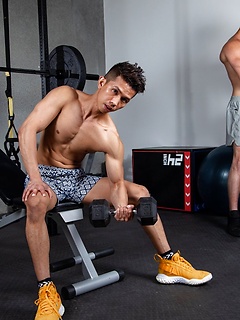 Muscular dude Shane Cook bangs feminine gay boy Levy Foxx at the gym by Nextdoor Buddies by Nextdoor Buddies image #7