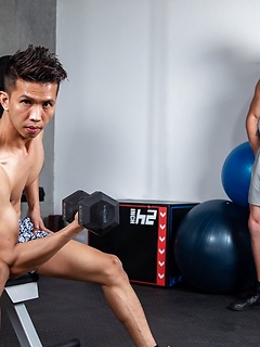 Muscular dude Shane Cook bangs feminine gay boy Levy Foxx at the gym by Nextdoor Buddies by Nextdoor Buddies image #8