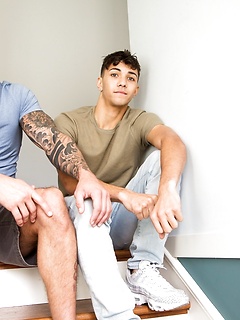 Bald tattooed dude Trevor Laster gets dicked by gay brunette Alex Riley by Nextdoor Buddies by Nextdoor Buddies image #6