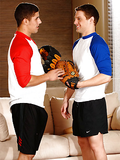 Baseball coach Andrew Blue kneels down and blows off pitcher Jimmy Clay by Nextdoor Buddies by Nextdoor Buddies image #2