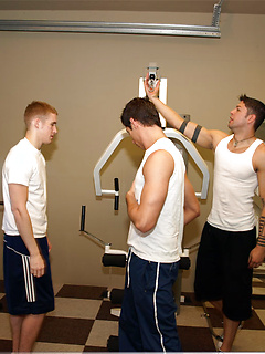 Handsome boys strip and blow each other's strong dicks at the gym by Nextdoor Buddies by Nextdoor Buddies image #11