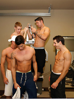 Handsome boys strip and blow each other's strong dicks at the gym by Nextdoor Buddies by Nextdoor Buddies image #13