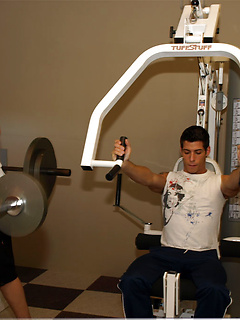 Handsome boys strip and blow each other's strong dicks at the gym by Nextdoor Buddies by Nextdoor Buddies image #15