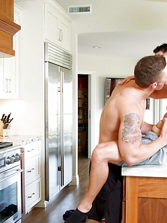Gay Marcus Tresor gets bent over the kitchen counter & fucked by Specner Laval by Nextdoor Buddies by Nextdoor Buddies image #16