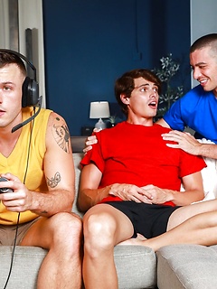 Muscular gay amateurs undress and bang hard in bareback couch action by Nextdoor Buddies by Nextdoor Buddies image #7