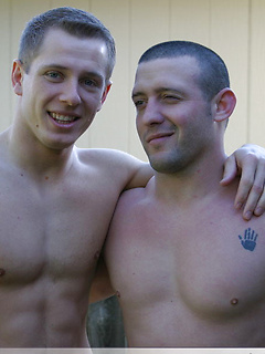 Horny guys Tommy D and Hoyce flaunt their dicks before an oral game
