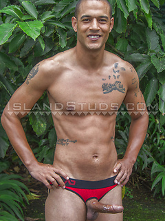 Tall 9" Tyson is Back! Army Vet & Nurse, Crotchless Jock, Walks & Mows Lawn Hard, Pees x2, Erupts in Hawaii! by Island Studs by Island Studs image #6