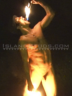Acrobat Kreature Returns: Gardens Nude, 12 minute Nudist Fire Spinning, and Busts a Big Load! by Island Studs by Island Studs image #16