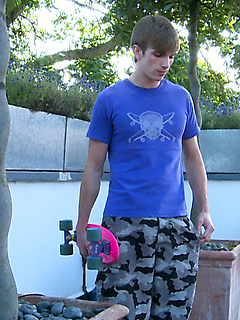 Lean & Ultra Ripped Str8 Boarder Troy Shows off his Uncut Rocket Cock in the Sun! by English Lads by English Lads image #1