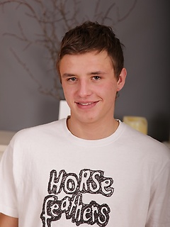 Cute college boy Dominic busts a nut onto his stomach. by BF Collection by BF Collection image #1