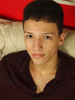 Fit boy Charlie Pride stroking his hard dick on the couch. by BF Collection by BF Collection image #1