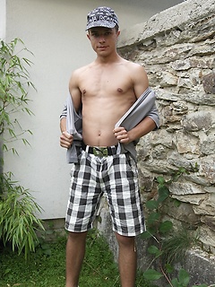 Hard bodied Jody busting a nut outdoors. by BF Collection by BF Collection image #4